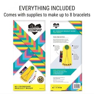 NIB Firendship Bracelet Making Kit Pre-Cut Threads, Portable Loom with Storage